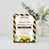 ボーイズ建築トラックバースデーパーティ招待状 招待状 (スタンド正面)