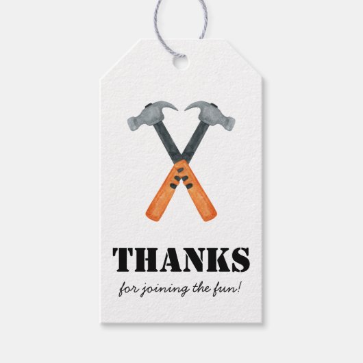 ボーイズ建築ビルダーギヴェーウェイフェイブ ギフトタグ (正面)