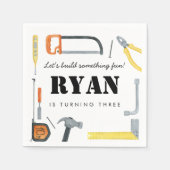 ボーイズ建築ビルダー使い捨て スタンダードカクテルナプキン (正面)