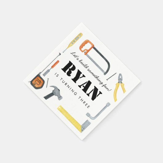 ボーイズ建築ビルダー使い捨て スタンダードカクテルナプキン (角)