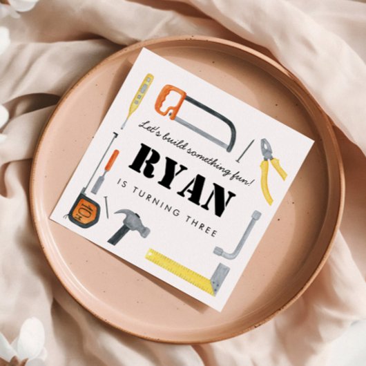 ボーイズ建築ビルダー使い捨て スタンダードカクテルナプキン