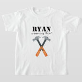 ボーイズ建築ビルダー誕生日ボーイ Tシャツ (レイダウン)