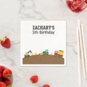 ボーイズ建築ビークルテーマ誕生日パーティー スタンダードカクテルナプキン (インサイチュ)