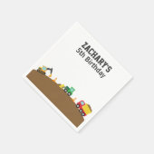 ボーイズ建築ビークルテーマ誕生日パーティー スタンダードカクテルナプキン (角)