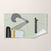 ボーイズ建築掘り出し機とネームキッズ バスタオルセット (ハンドタオル)