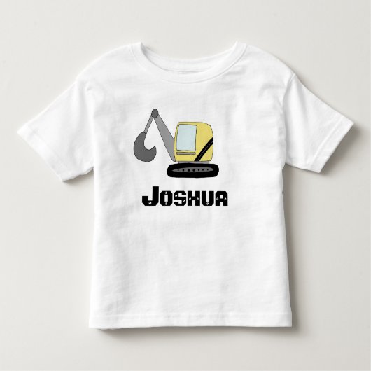 ボーイズ建築掘り掘り掘削機のドードルと名前 トドラーTシャツ (正面)