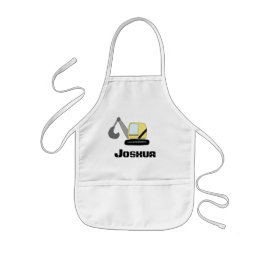 ボーイズ建築掘り掘り掘削機のドードルと名前 子供用エプロン