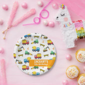 ボーイズ建築車パターンバースデーパーティー ペーパープレート (パーティー)