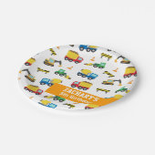 ボーイズ建築車パターンバースデーパーティー ペーパープレート (アングル)