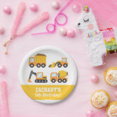 ボーイズ建築車パターンバースデーパーティー ペーパープレート (パーティー)