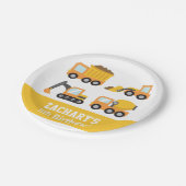ボーイズ建築車パターンバースデーパーティー ペーパープレート (アングル)