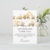 ボーイズ建築車両誕生日サンキューカード 招待状 (スタンド正面)