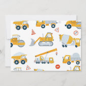 ボーイズ建築車誕生日写真 サンキューカード (裏面)