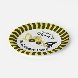 ボーイズ建築4歳の誕生日カスタマイズプレート ペーパープレート