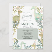 ボーイズ恐竜の誕生日パーティー1日2日3日4日 招待状 (正面)