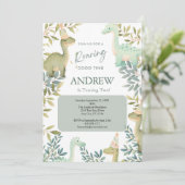 ボーイズ恐竜の誕生日パーティー1日2日3日4日 招待状 (スタンド正面)