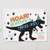 ボーイズ恐竜パーティーハット誕生日招待状 招待状 (正面)