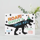 ボーイズ恐竜パーティーハット誕生日招待状 招待状 (スタンド正面)