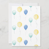 ボーイズ恐竜誕生日水彩 招待状 (裏面)