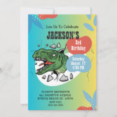 ボーイズ恐竜3rd誕生日パーティの招待状 招待状 (正面)
