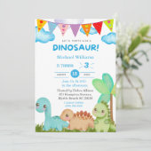 ボーイズ恐竜3rd誕生日パーティー 招待状 (スタンド正面)