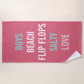 ボーイズ愛する夏ナンタケットレッドプールビーチタオル ビーチタオル (正面)