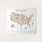 ボーイズ探索ナショナルパークマップウッドランド子供部屋 タペストリー (正面(横))