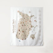 ボーイズ探索ナショナルパークマップウッドランド子供部屋 タペストリー (正面)