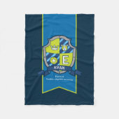 ボーイズ文字Eエヴァンの名前はクマ毛布を意味する フリースブランケット (正面)