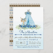 ボーイズ族のティーピーベビーシャワー招待状 招待状 (正面/裏面)