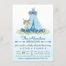 ボーイズ族のティーピーベビーシャワー招待状 招待状