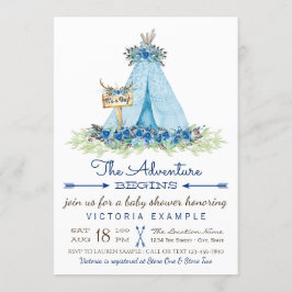 ボーイズ族のティーピーベビーシャワー招待状 招待状