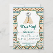 ボーイズ族のテペアステカーベイビーシャワー 招待状 (正面)