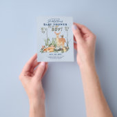 ボーイズ森林動物の森の赤ちゃんシャワー招待状 チラシ (手)