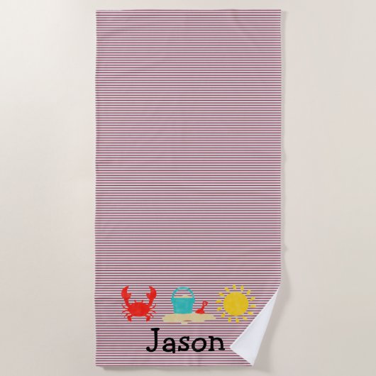 ボーイズ水彩ビーチトリオビーチタオル ビーチタオル (正面)