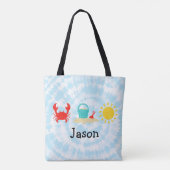 ボーイズ水彩ビーチトリオ絞り染めトートバッグ トートバッグ (裏面)