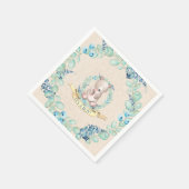 ボーイズ水彩フローラベビーベビーベイビーシャワー紙 スタンダードカクテルナプキン (角)