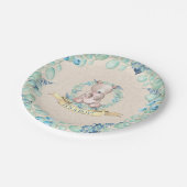 ボーイズ水彩フローラベビーベビーベイビーシャワー ペーパープレート (アングル)