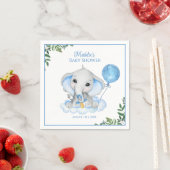 ボーイズ水彩象の赤ちゃんシャワー スタンダードカクテルナプキン (インサイチュ)