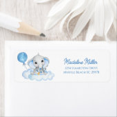 ボーイズ水彩象の赤ちゃんシャワー ラベル (インサイチュ)