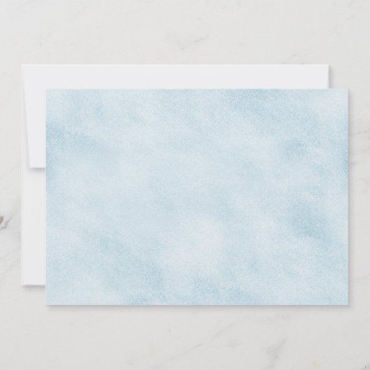 ボーイズ水彩青い金ゴールド赤ちゃんシャワー 招待状 (裏面)