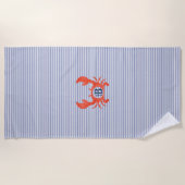 ボーイズ水色カニモノグラムサークルTシャツ ビーチタオル (正面)