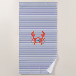 ボーイズ水色カニモノグラムサークルTシャツ ビーチタオル