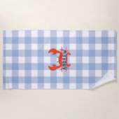 ボーイズ水色カニ ビーチタオル (正面)