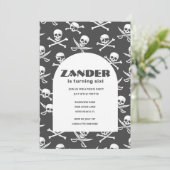 ボーイズ海賊スカル誕生会 招待状 (スタンド正面)