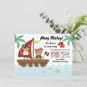 ボーイズ海賊ベアバースデーパーティー 招待状 (スタンド正面)