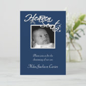 ボーイズ海軍ブルーフォト《キリスト教》洗礼式や命名式 招待状 (スタンド正面)