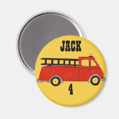 ボーイズ消防車ファイヤーハウス消防署赤トラックCl マグネット (正面/裏面)