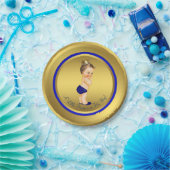 ボーイズ王室のブルー金ゴールドプリンスベビーシャワー ペーパープレート (パーティー)