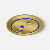 ボーイズ王室のブルー金ゴールドプリンスベビーシャワー ペーパープレート (アングル)